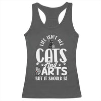 Kitty Lover Dartist Gift Racerback Tank Top Life Should Be Cats And Darts - Wonder Print Shop