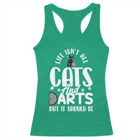 Kitty Lover Dartist Gift Racerback Tank Top Life Should Be Cats And Darts - Wonder Print Shop