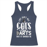 Kitty Lover Dartist Gift Racerback Tank Top Life Should Be Cats And Darts - Wonder Print Shop