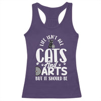 Kitty Lover Dartist Gift Racerback Tank Top Life Should Be Cats And Darts - Wonder Print Shop