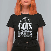 Kitty Lover Dartist Gift T Shirt For Women Life Should Be Cats And Darts - Wonder Print Shop