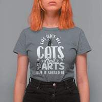 Kitty Lover Dartist Gift T Shirt For Women Life Should Be Cats And Darts - Wonder Print Shop