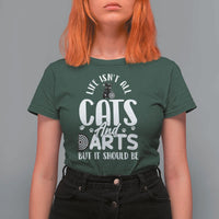 Kitty Lover Dartist Gift T Shirt For Women Life Should Be Cats And Darts - Wonder Print Shop