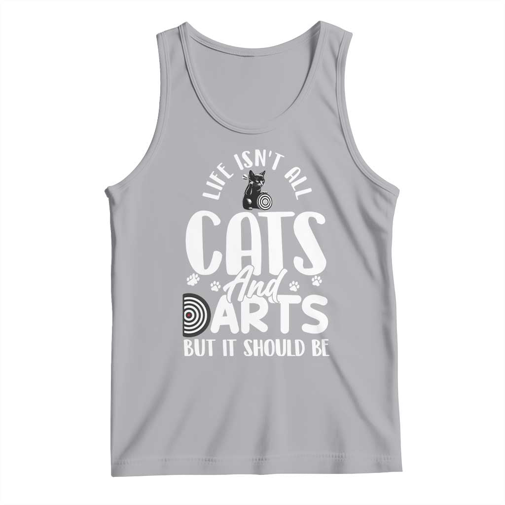 Kitty Lover Dartist Gift Tank Top Life Should Be Cats And Darts - Wonder Print Shop