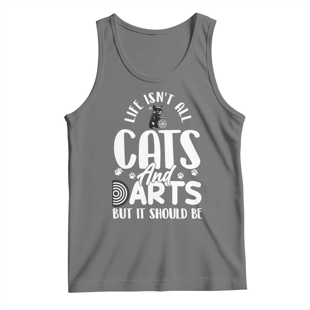Kitty Lover Dartist Gift Tank Top Life Should Be Cats And Darts - Wonder Print Shop