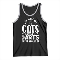 Kitty Lover Dartist Gift Tank Top Life Should Be Cats And Darts - Wonder Print Shop