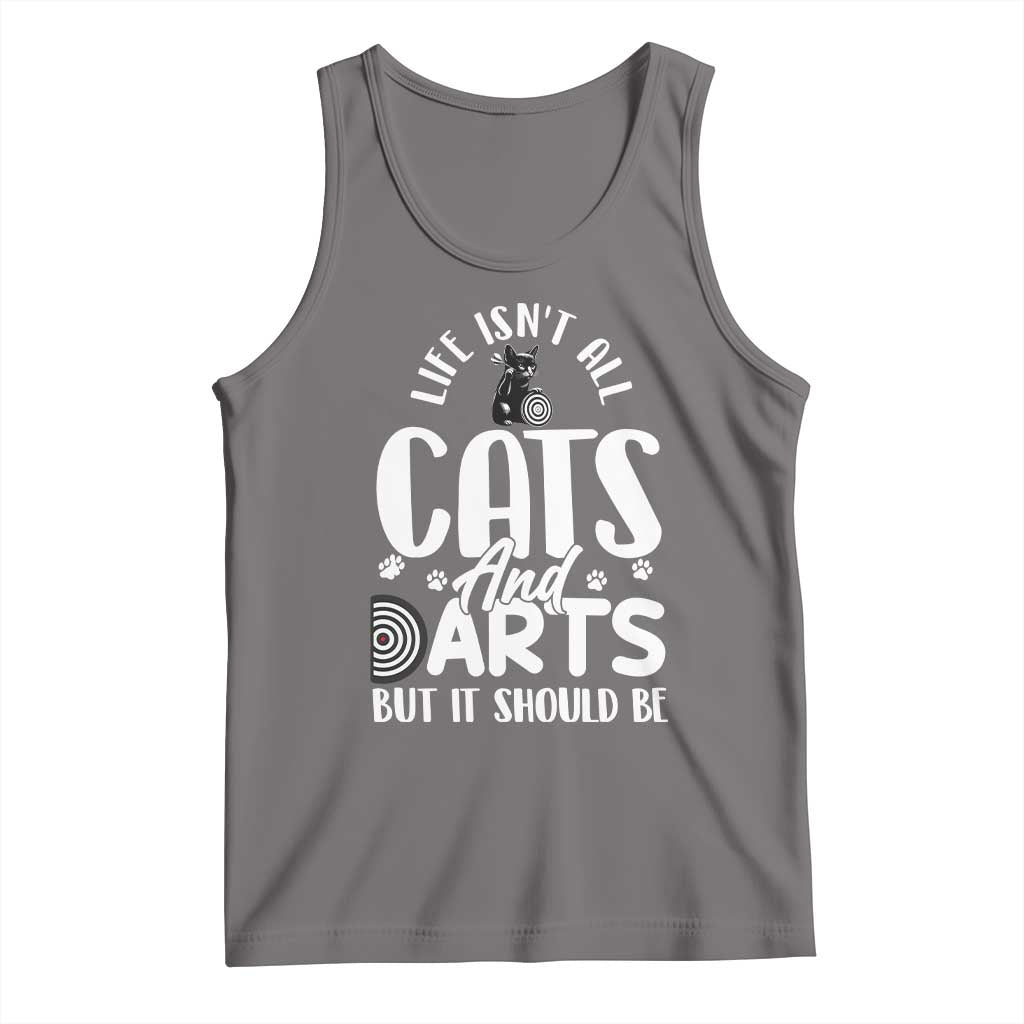 Kitty Lover Dartist Gift Tank Top Life Should Be Cats And Darts - Wonder Print Shop