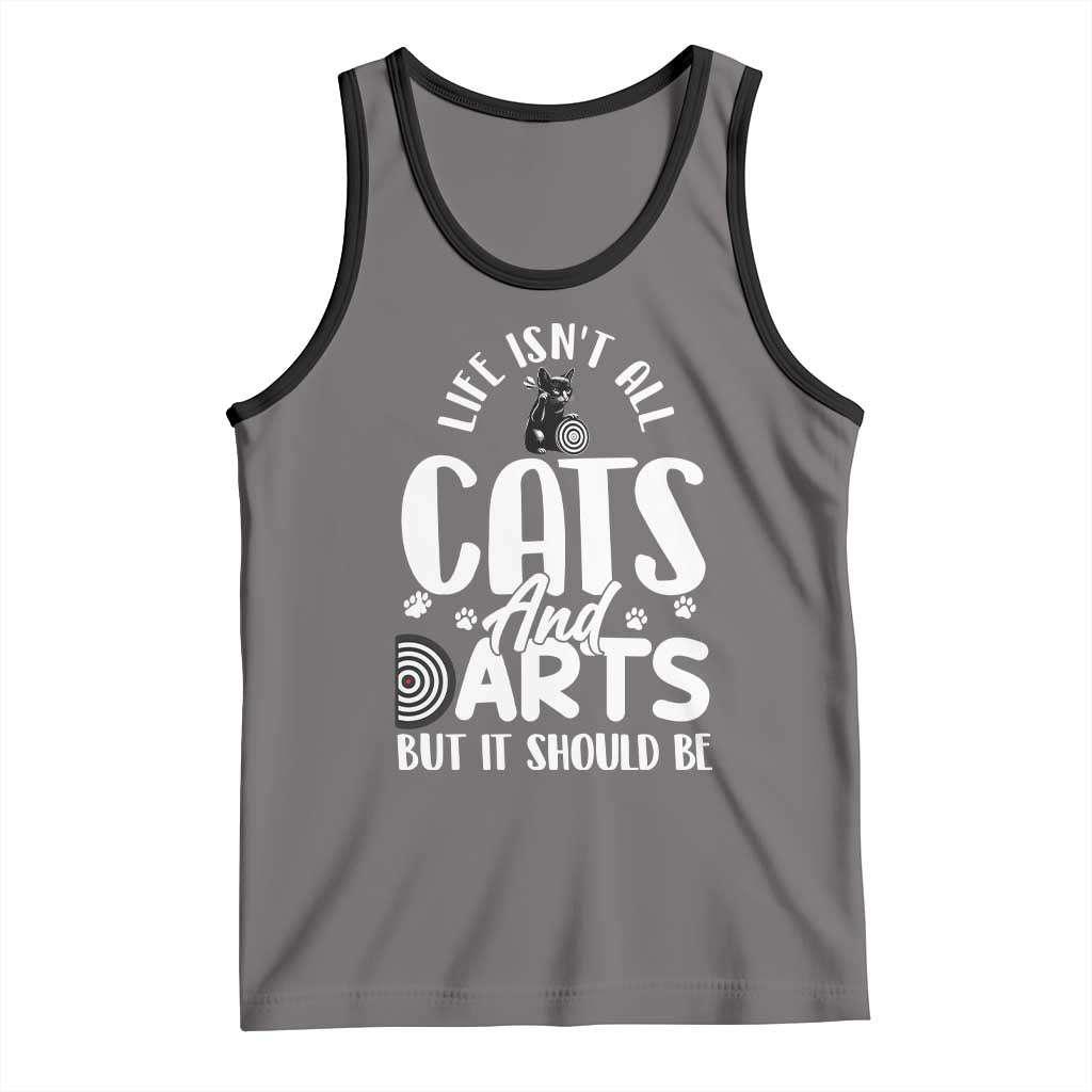 Kitty Lover Dartist Gift Tank Top Life Should Be Cats And Darts - Wonder Print Shop