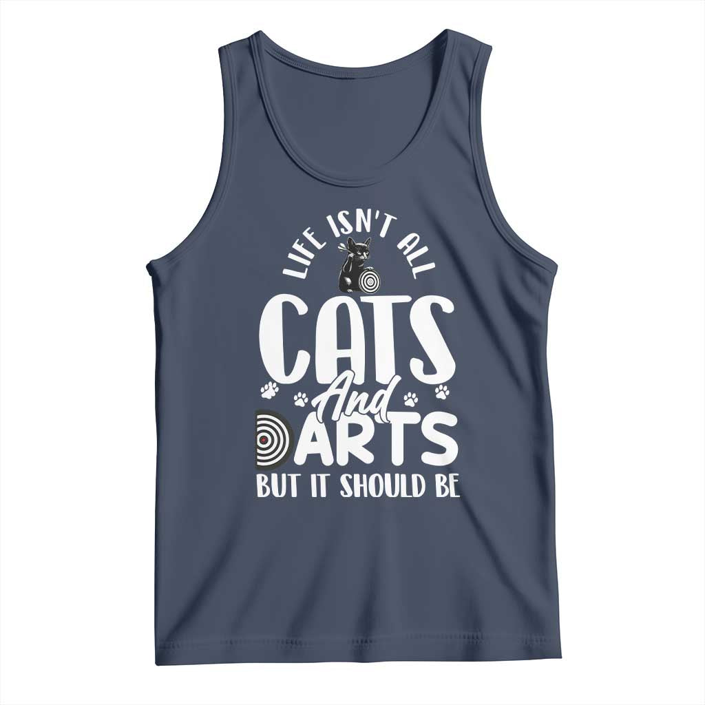 Kitty Lover Dartist Gift Tank Top Life Should Be Cats And Darts - Wonder Print Shop