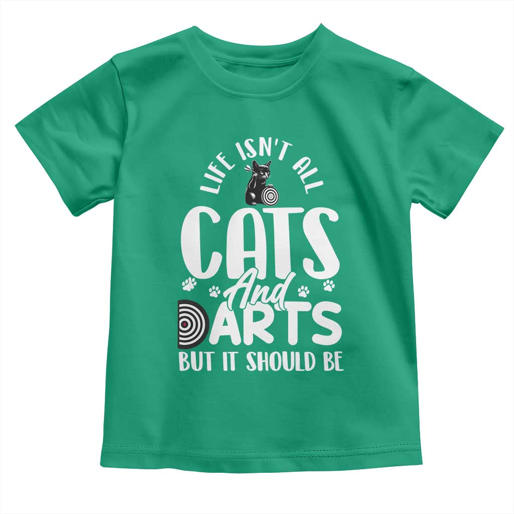 Kitty Lover Dartist Gift Toddler T Shirt Life Should Be Cats And Darts - Wonder Print Shop