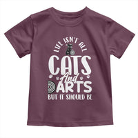 Kitty Lover Dartist Gift Toddler T Shirt Life Should Be Cats And Darts - Wonder Print Shop