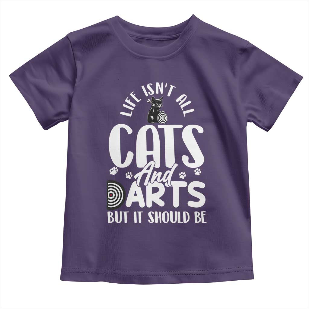 Kitty Lover Dartist Gift Toddler T Shirt Life Should Be Cats And Darts - Wonder Print Shop