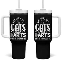 Kitty Lover Dartist Gift Tumbler With Handle Life Should Be Cats And Darts - Wonder Print Shop