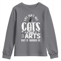 Kitty Lover Dartist Gift Youth Sweatshirt Life Should Be Cats And Darts - Wonder Print Shop