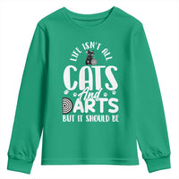 Kitty Lover Dartist Gift Youth Sweatshirt Life Should Be Cats And Darts - Wonder Print Shop