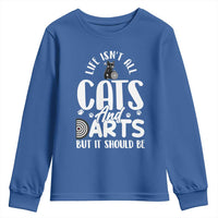 Kitty Lover Dartist Gift Youth Sweatshirt Life Should Be Cats And Darts - Wonder Print Shop