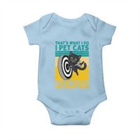 Funny Retro Sunset Cat Darts Baby Onesie I Pet Cats I Play Darts And I Know Things - Wonder Print Shop