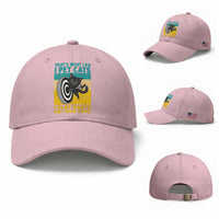 Funny Retro Sunset Cat Darts Baseball Cap I Pet Cats I Play Darts And I Know Things