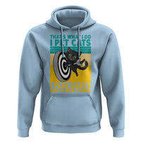 Funny Retro Sunset Cat Darts Hoodie I Pet Cats I Play Darts And I Know Things - Wonder Print Shop