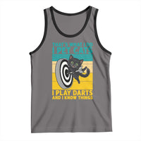 Funny Retro Sunset Cat Darts Tank Top I Pet Cats I Play Darts And I Know Things - Wonder Print Shop