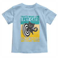 Funny Retro Sunset Cat Darts Toddler T Shirt I Pet Cats I Play Darts And I Know Things - Wonder Print Shop