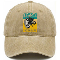 Funny Retro Sunset Cat Darts Washed Cotton Baseball Cap I Pet Cats I Play Darts And I Know Things