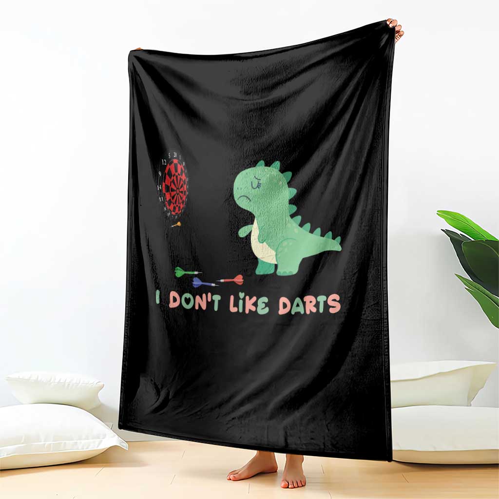 Funny Dinosaur Dartist Player Gift Throw Blanket I Do Not Like Darts - Wonder Print Shop