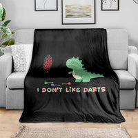 Funny Dinosaur Dartist Player Gift Throw Blanket I Do Not Like Darts - Wonder Print Shop
