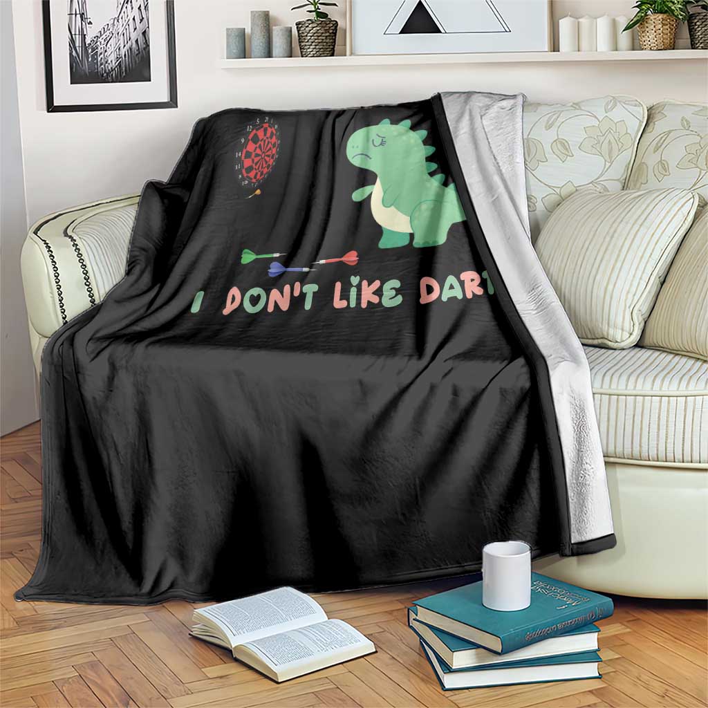 Funny Dinosaur Dartist Player Gift Throw Blanket I Do Not Like Darts - Wonder Print Shop