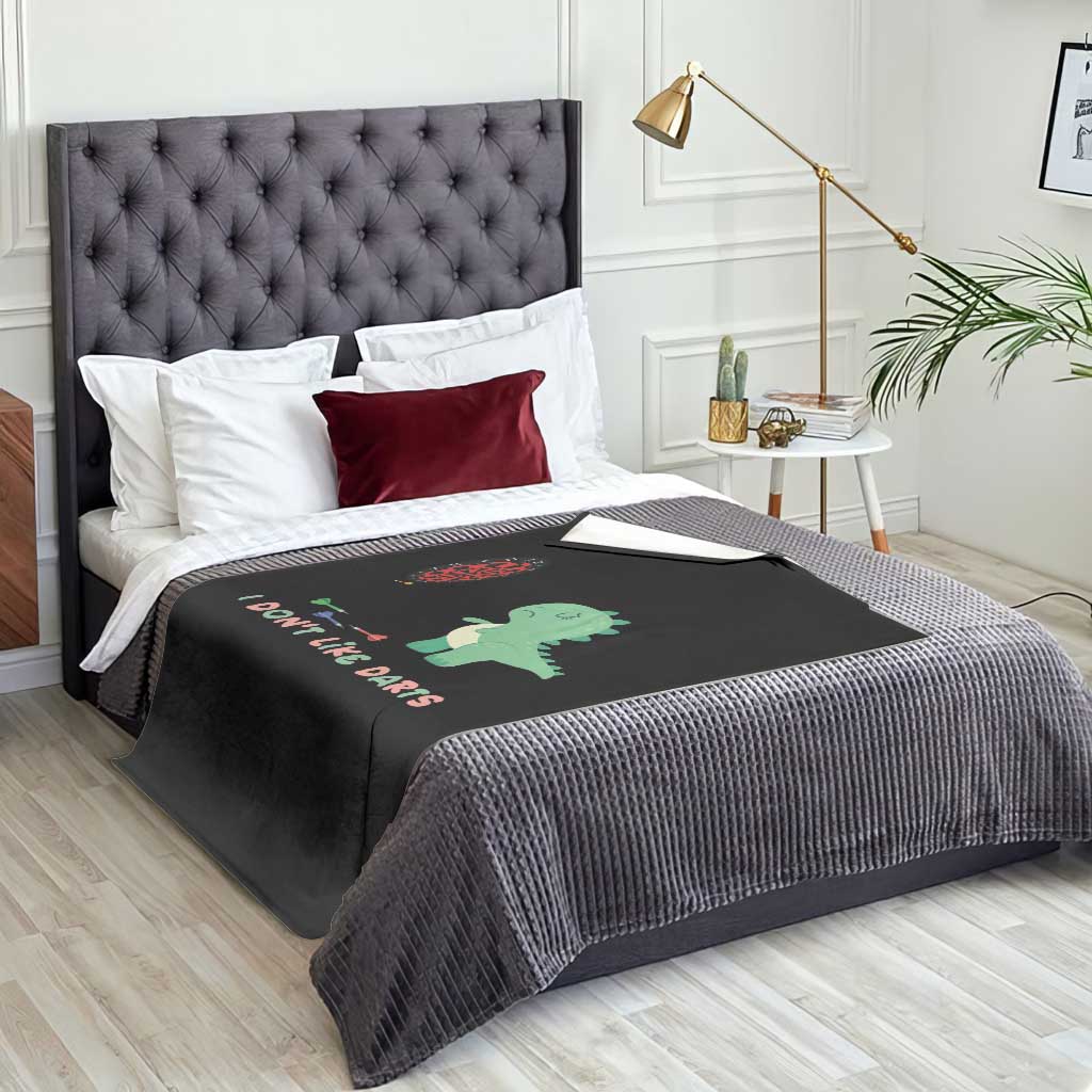 Funny Dinosaur Dartist Player Gift Throw Blanket I Do Not Like Darts - Wonder Print Shop