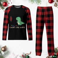 Funny Dinosaur Dartist Player Gift Plaid Pajama Set I Do Not Like Darts - Wonder Print Shop