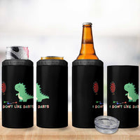 Funny Dinosaur Dartist Player Gift 4 in 1 Can Cooler Tumbler I Do Not Like Darts - Wonder Print Shop