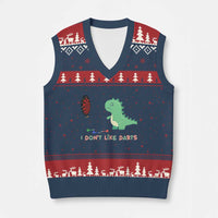 Funny Dinosaur Dartist Player Gift V-Neck Knit Sweater Vest I Do Not Like Darts - Wonder Print Shop
