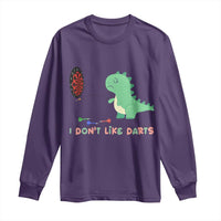 Funny Dinosaur Dartist Player Gift Long Sleeve Shirt I Do Not Like Darts - Wonder Print Shop