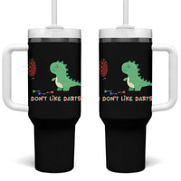 Funny Dinosaur Dartist Player Gift Tumbler With Handle I Do Not Like Darts - Wonder Print Shop