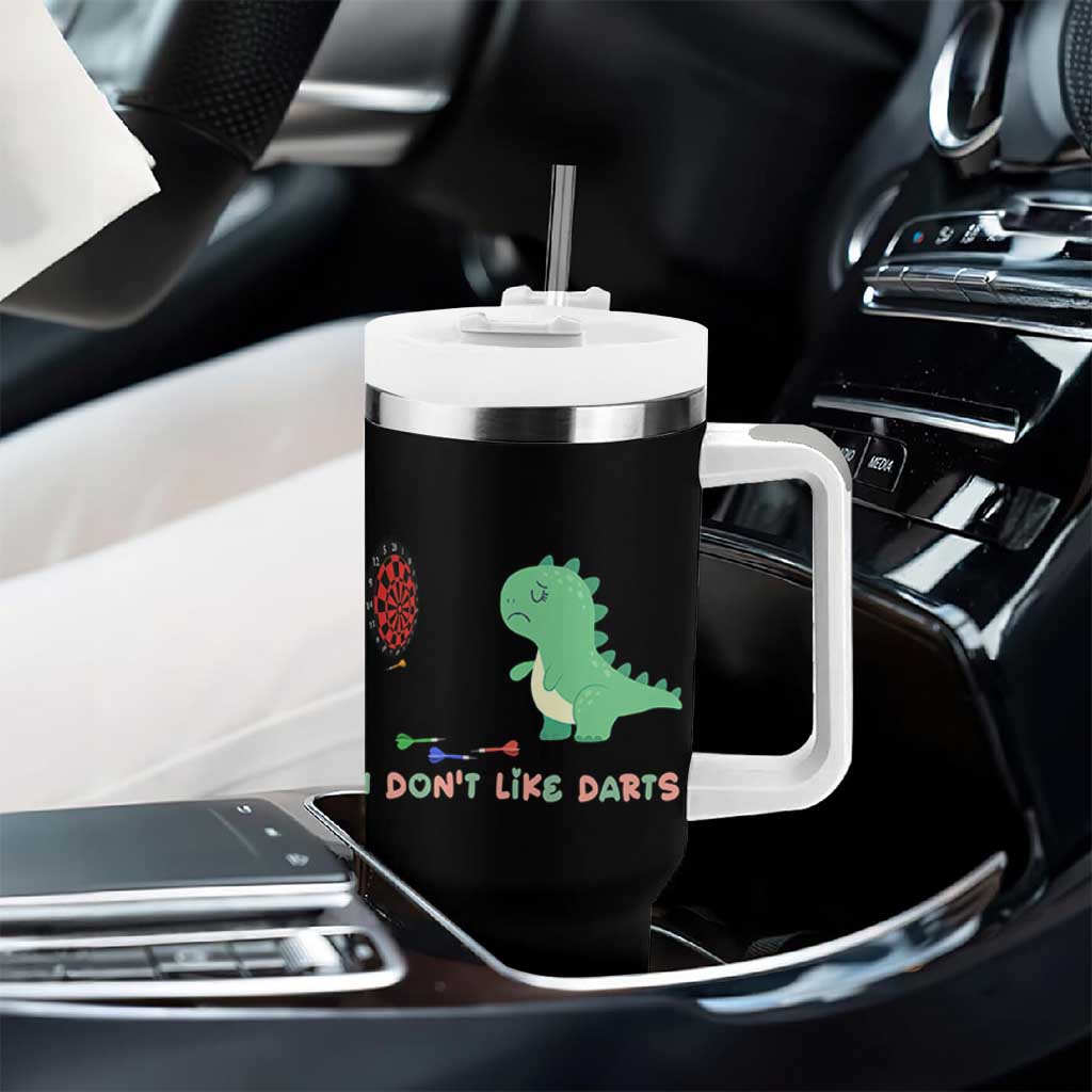 Funny Dinosaur Dartist Player Gift Tumbler With Handle I Do Not Like Darts - Wonder Print Shop