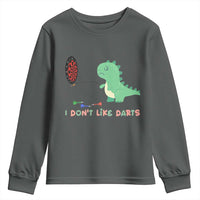 Funny Dinosaur Dartist Player Gift Youth Sweatshirt I Do Not Like Darts - Wonder Print Shop