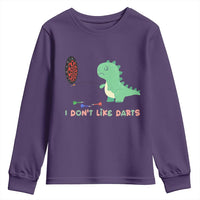 Funny Dinosaur Dartist Player Gift Youth Sweatshirt I Do Not Like Darts - Wonder Print Shop