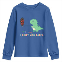 Funny Dinosaur Dartist Player Gift Youth Sweatshirt I Do Not Like Darts - Wonder Print Shop