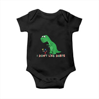 Funny Dinosaur Short Arms Problem Baby Onesie I Do Not Like Darts - Wonder Print Shop