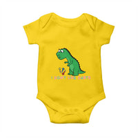 Funny Dinosaur Short Arms Problem Baby Onesie I Do Not Like Darts - Wonder Print Shop
