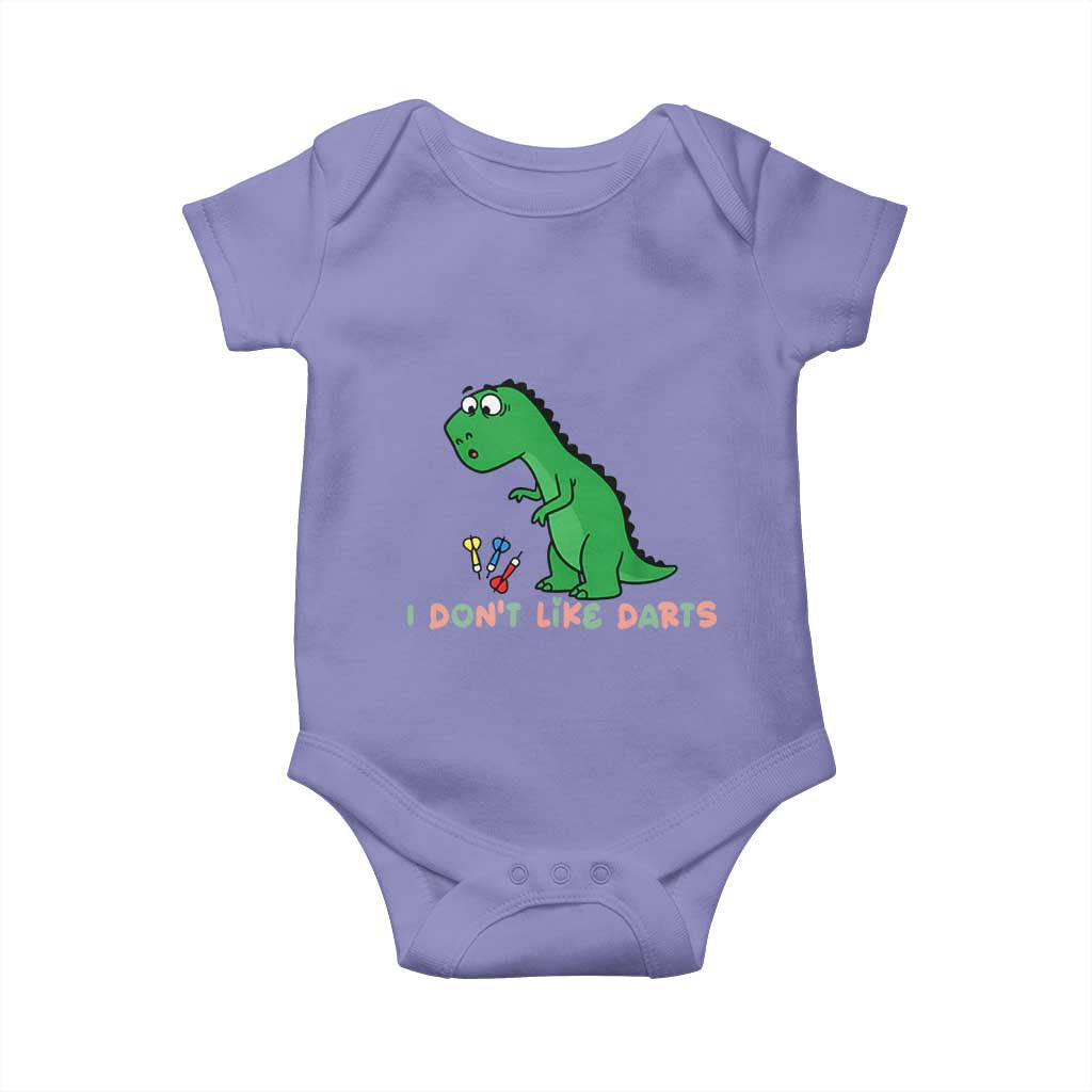 Funny Dinosaur Short Arms Problem Baby Onesie I Do Not Like Darts - Wonder Print Shop