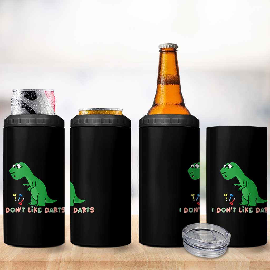 Funny Dinosaur Short Arms Problem 4 in 1 Can Cooler Tumbler I Do Not Like Darts - Wonder Print Shop
