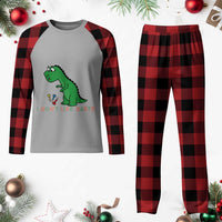 Funny Dinosaur Short Arms Problem Plaid Pajama Set I Do Not Like Darts - Wonder Print Shop