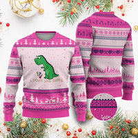 Funny Dinosaur Short Arms Problem Ugly Christmas Sweater I Do Not Like Darts - Wonder Print Shop