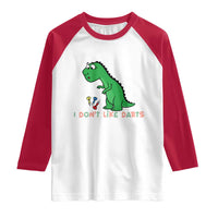 Funny Dinosaur Short Arms Problem Raglan Shirt I Do Not Like Darts - Wonder Print Shop