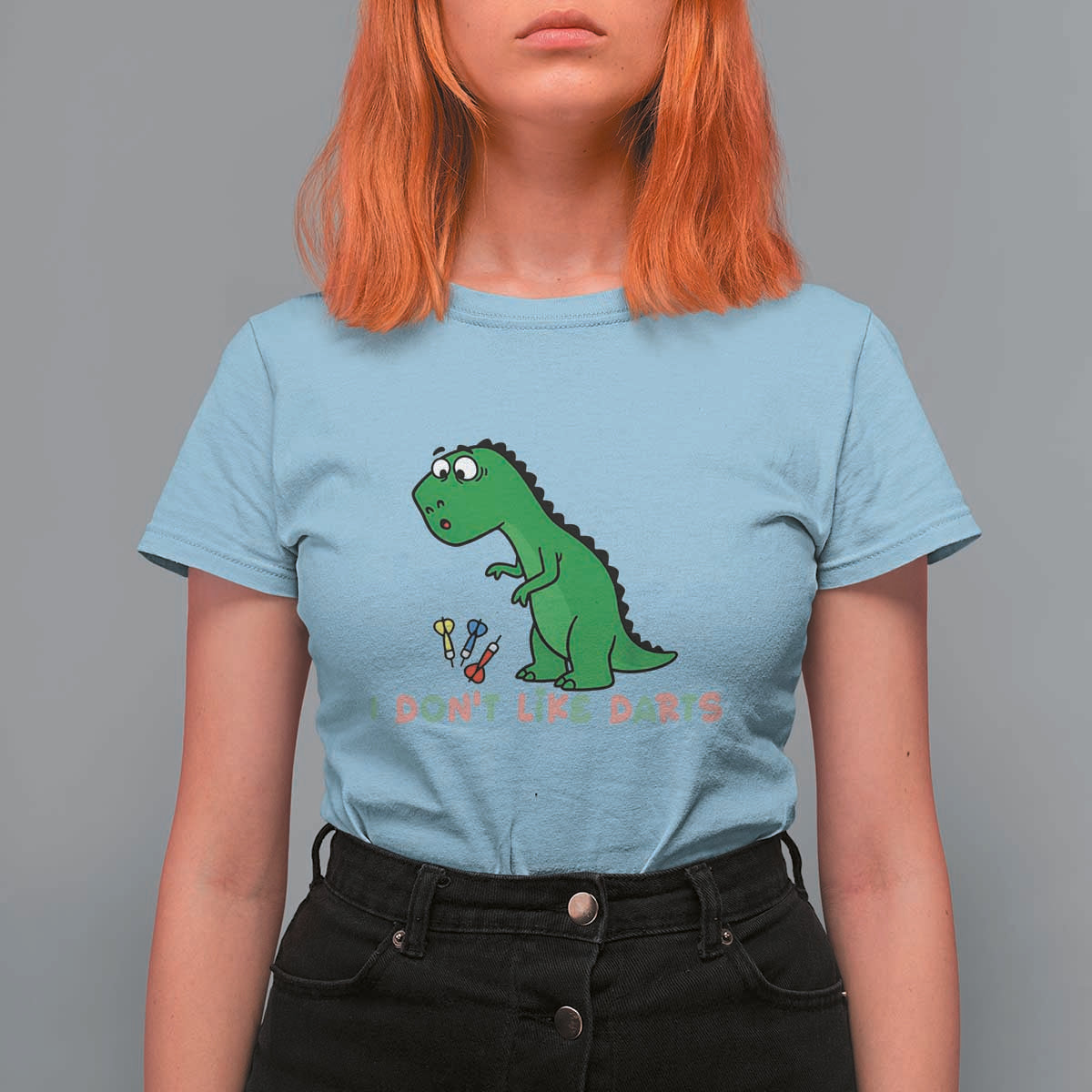 Funny Dinosaur Short Arms Problem T Shirt For Women I Do Not Like Darts - Wonder Print Shop