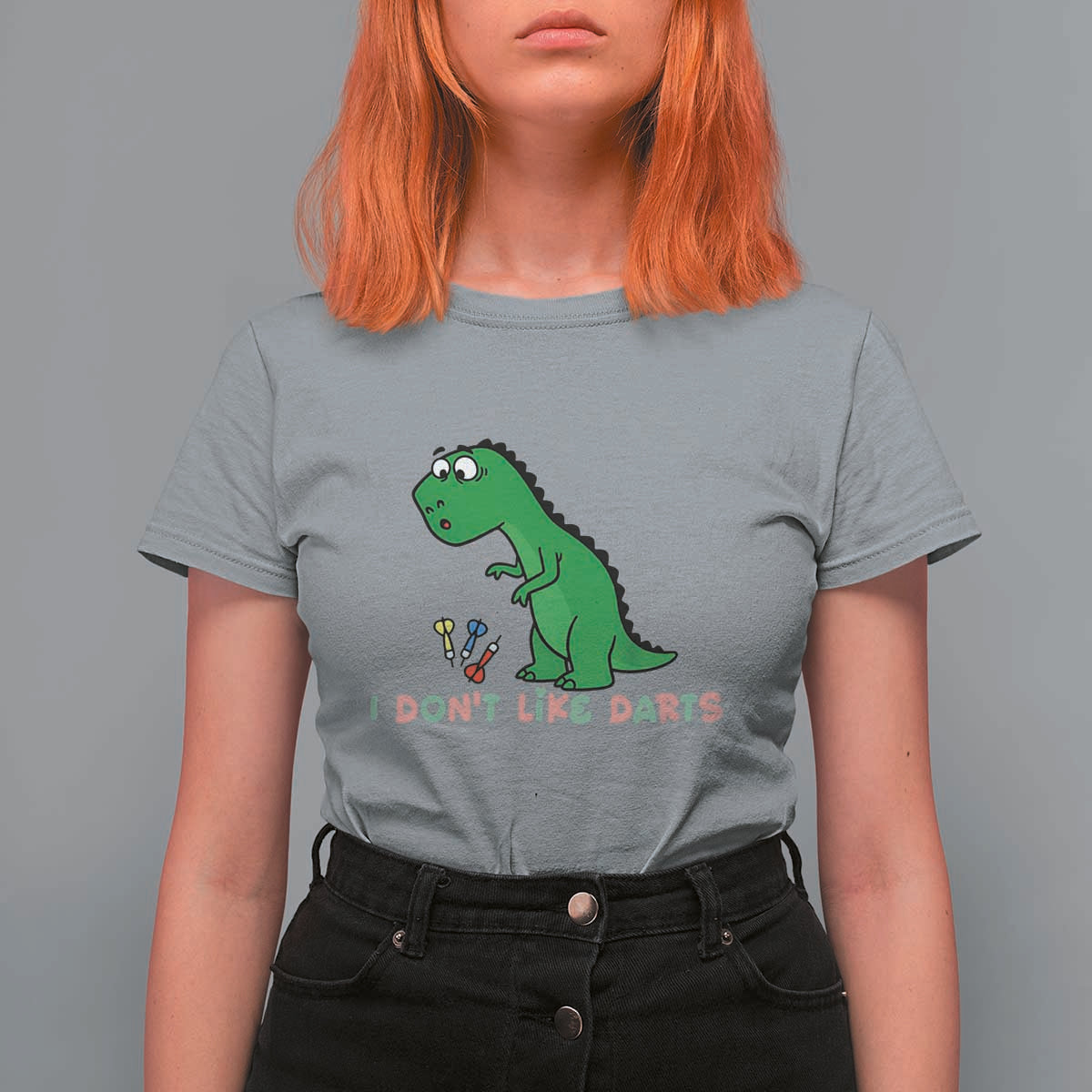 Funny Dinosaur Short Arms Problem T Shirt For Women I Do Not Like Darts - Wonder Print Shop