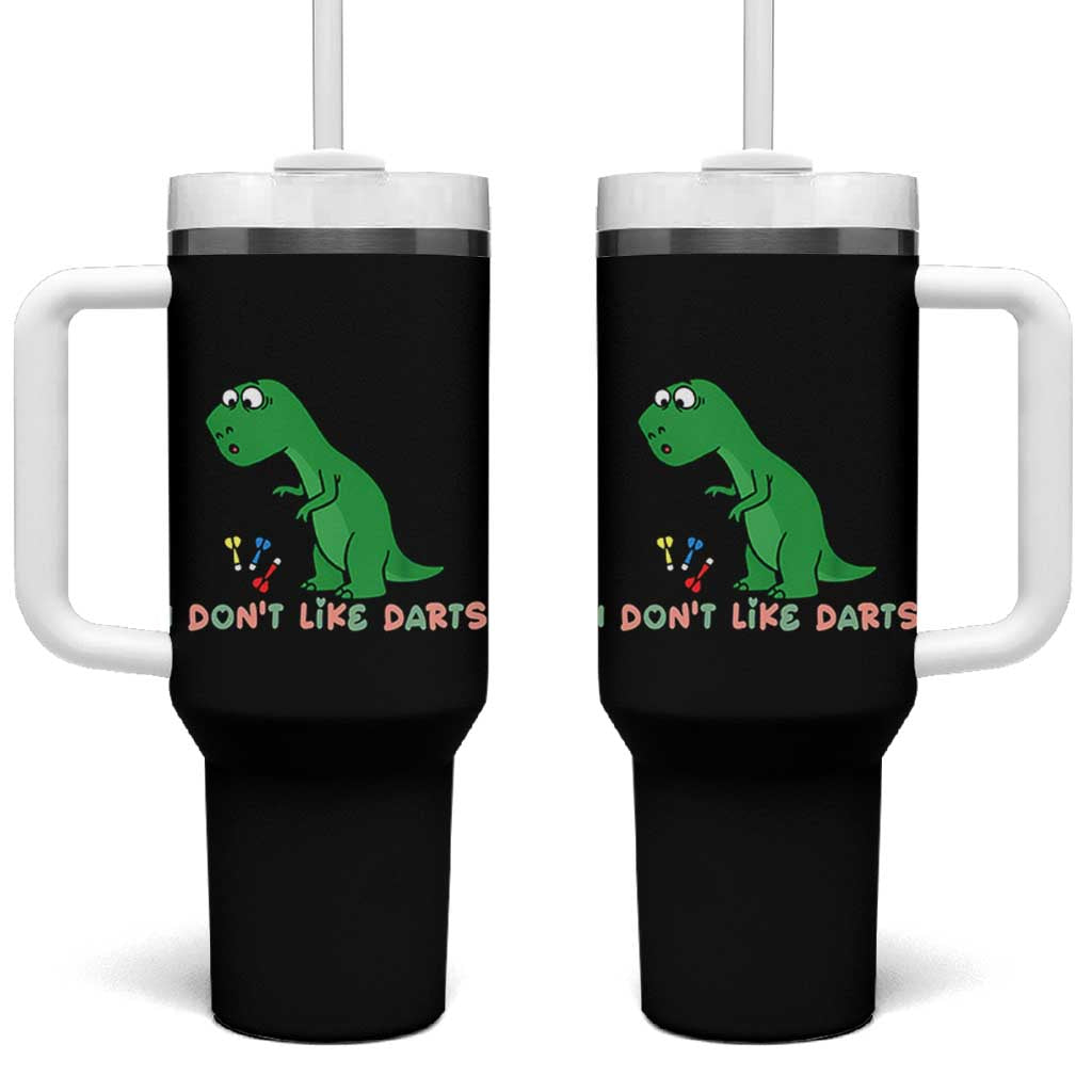 Funny Dinosaur Short Arms Problem Tumbler With Handle I Do Not Like Darts - Wonder Print Shop