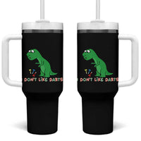 Funny Dinosaur Short Arms Problem Tumbler With Handle I Do Not Like Darts - Wonder Print Shop